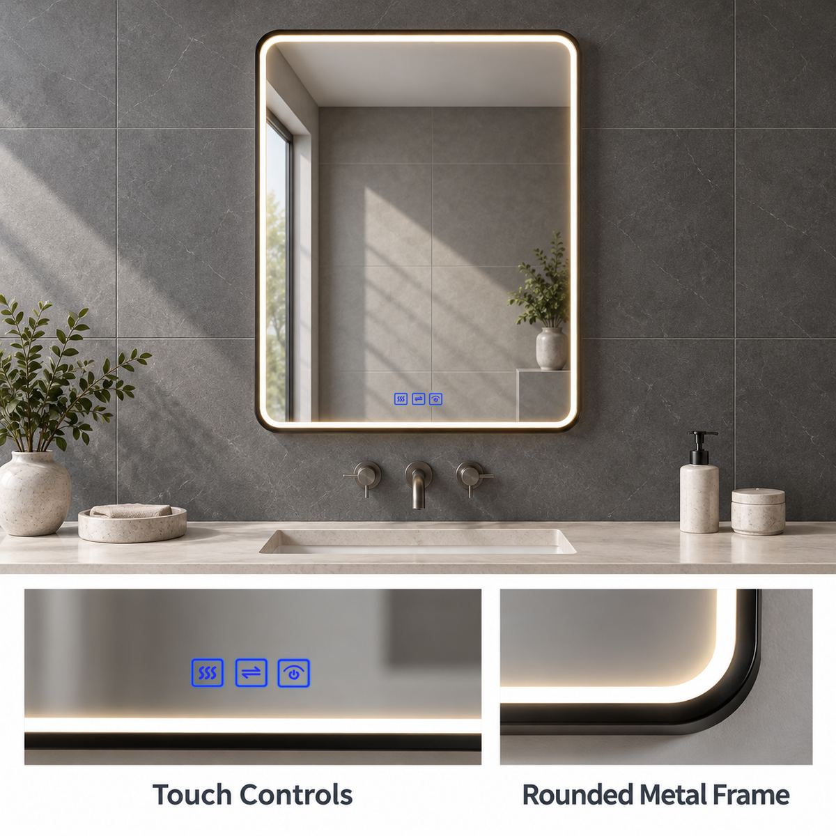 SANIKB CLP-2436C LED mirror with original factory touch controls