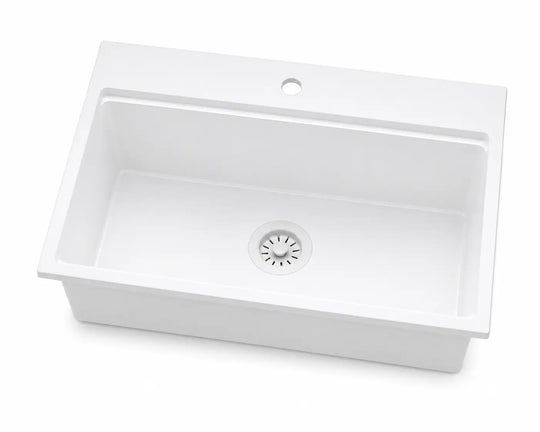 Quartz composite drop-in kitchen sink — SANIKB SN8549