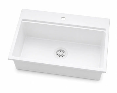 Quartz composite drop-in kitchen sink — SANIKB SN8549