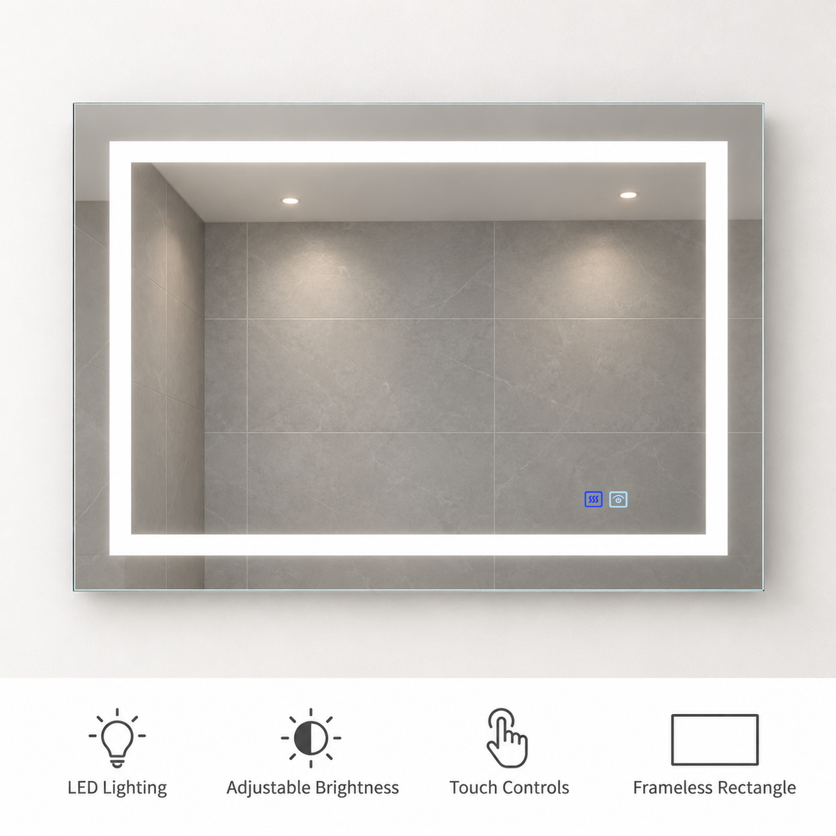 SANIKB CLP-2432D LED mirror with its LED band and original touch controls