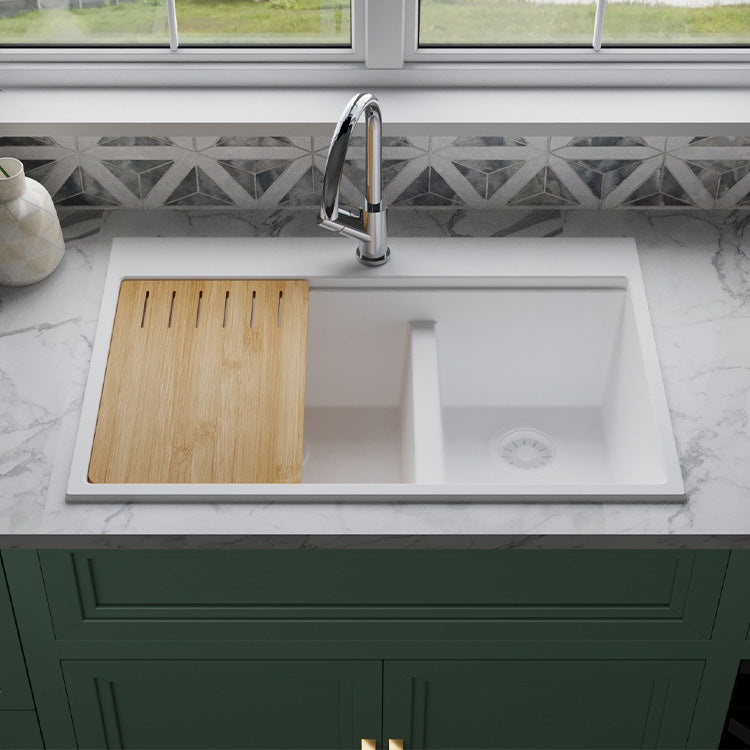 Black Quartz Sink – Double Bowl Quartz Kitchen Sink | SANIKB SN8456