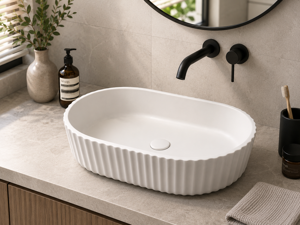 Ribbed Concrete Utility Sink C0004