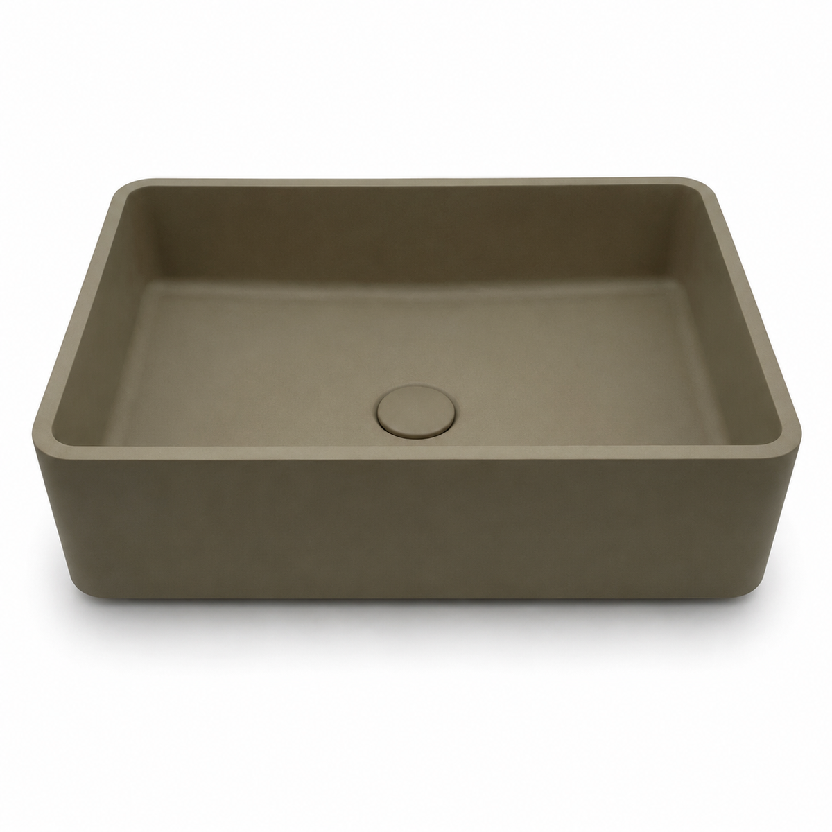 C0009 rectangular concrete laundry sink with TC finish and central drain for utility room projects
