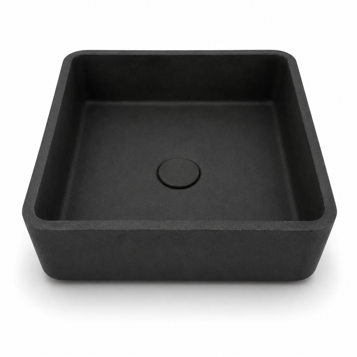 15.4 inch square concrete basin C0011 in dark BD finish for countertop bathroom vanity and B2B project supply