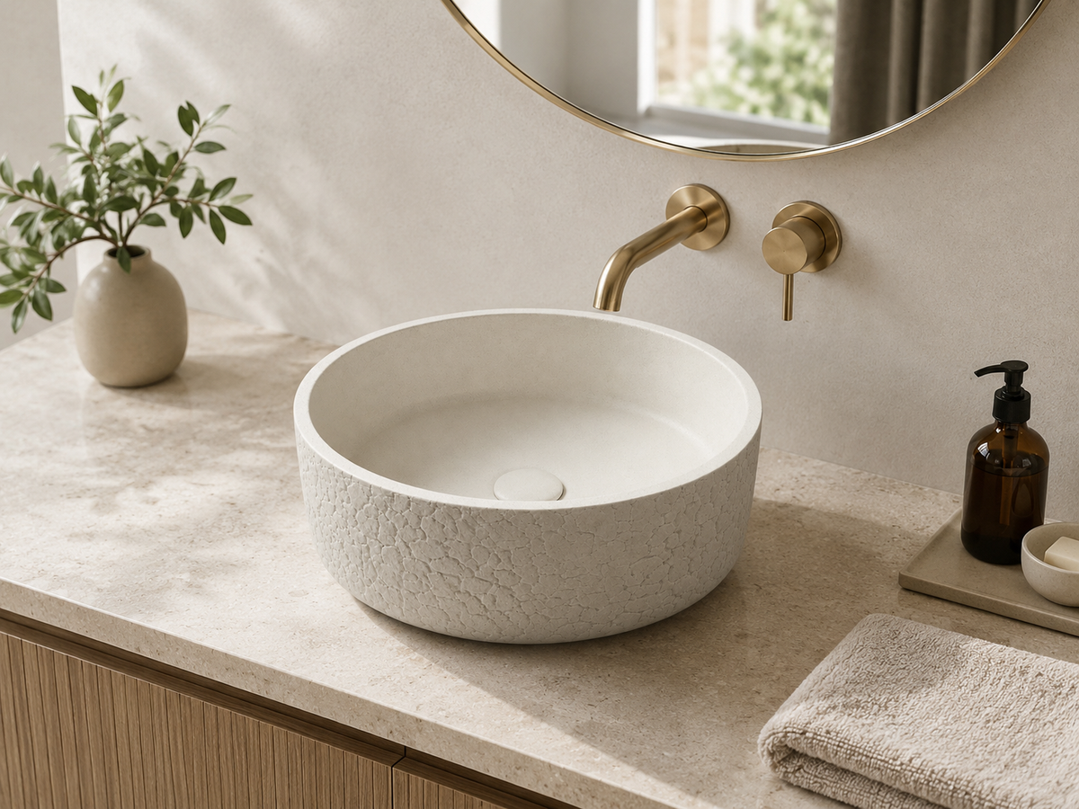 16 Inch Round Concrete Vessel Sink C0012