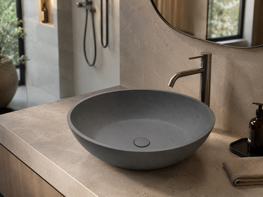 Charcoal Oval Concrete Vessel Sink C0014