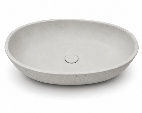 SANIKB C0015 oval custom concrete bathroom sink in YD6 finish for countertop vanity and project supply