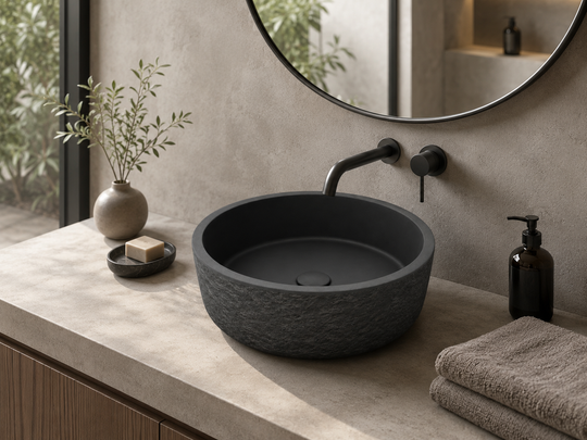 Concrete Vanity Top with Round Sink C0016