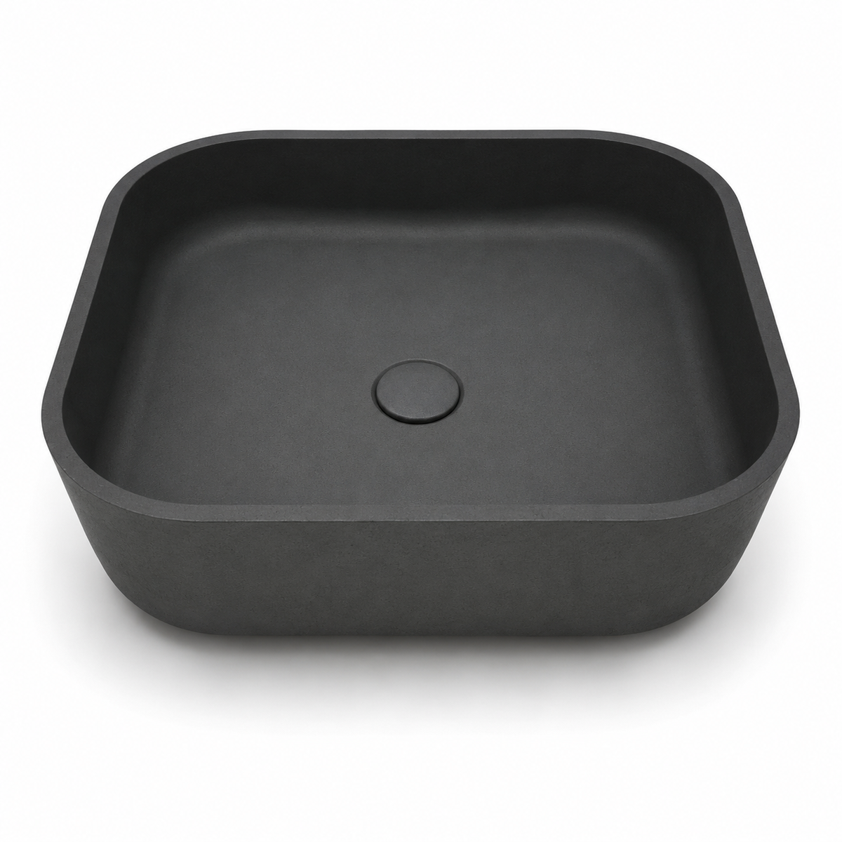 C0017 rounded square concrete vanity basin in CC cement finish for OEM bathroom projects