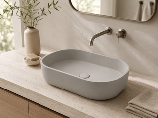 Oval Concrete Vanity Basin C0019 — SANIKB