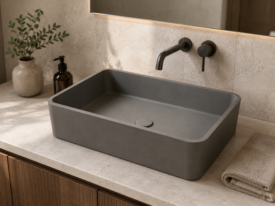Rectangular Concrete Vanity Basin C0025, 520mm — SANIKB