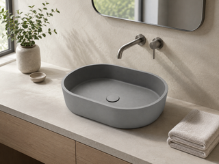 Oval Concrete Countertop Basin C0027 — SANIKB