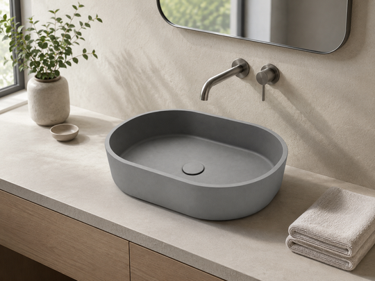 Oval Concrete Countertop Basin C0027