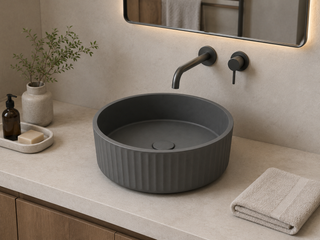 Ribbed Round Concrete Vessel Basin C0029 — SANIKB