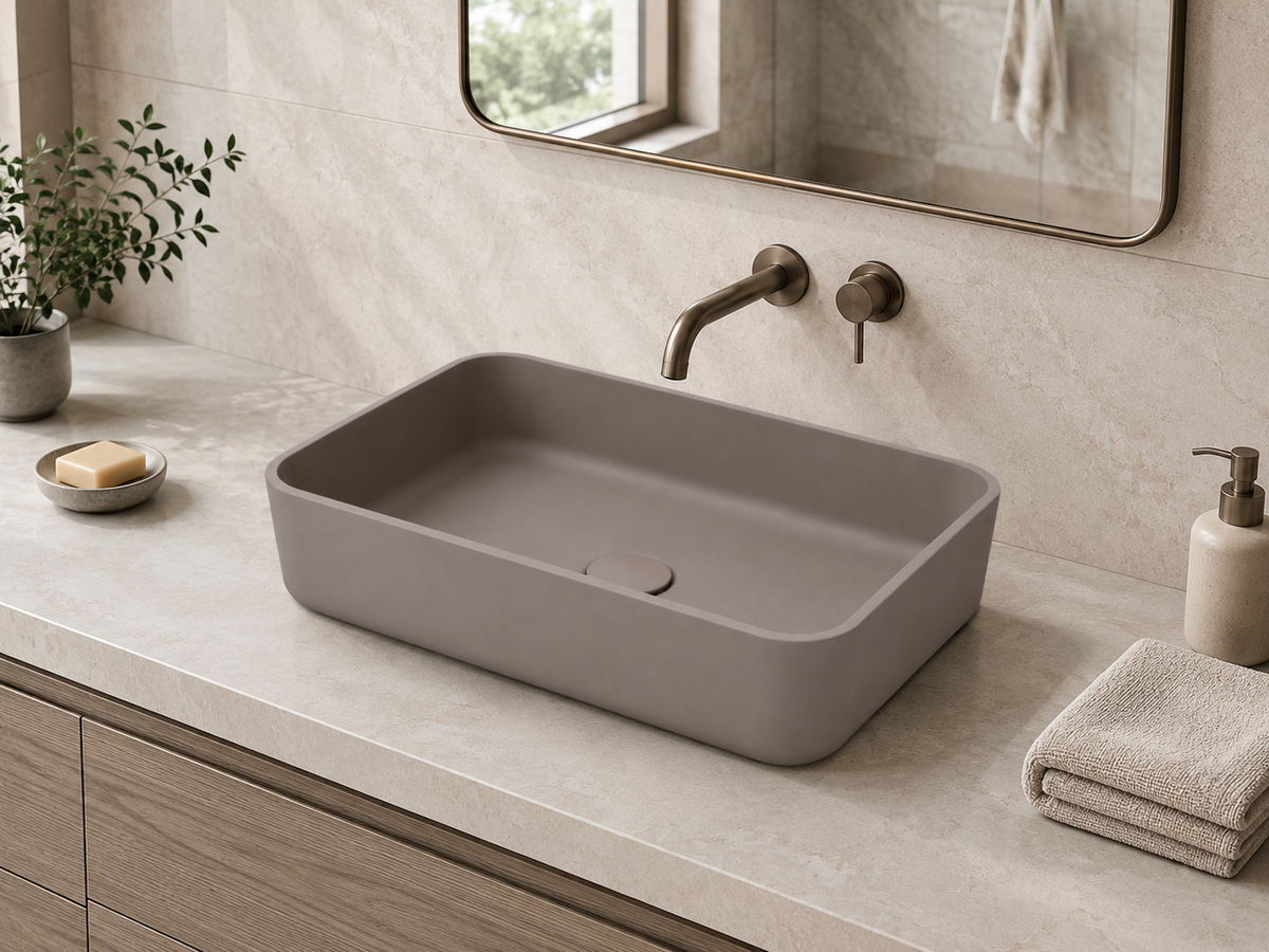 Rounded Rectangular Concrete Basin C0036