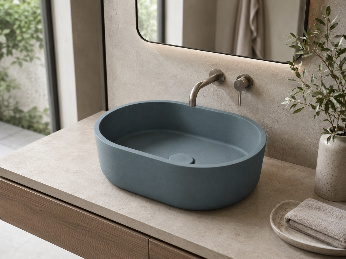 Oval Concrete Bathroom Sink C0037