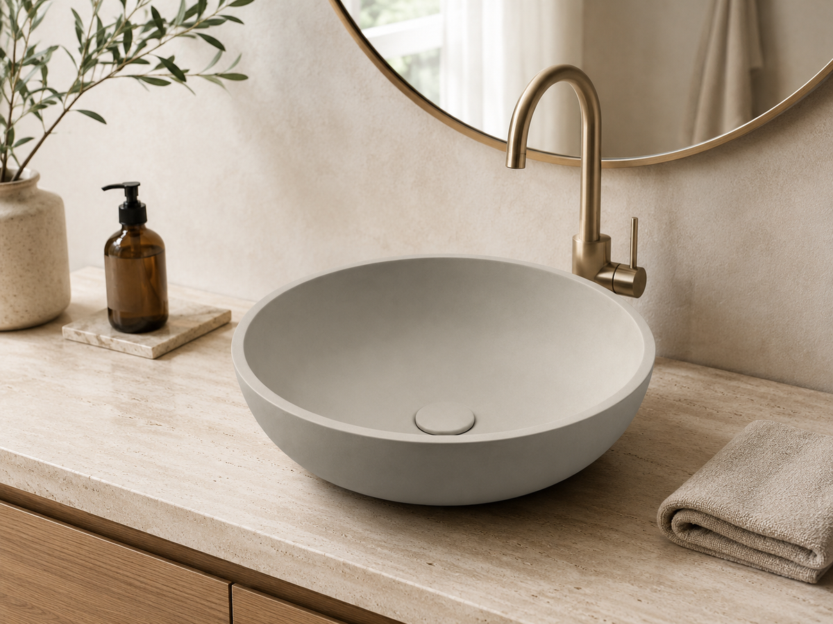 Round Concrete Vessel Sink C0058