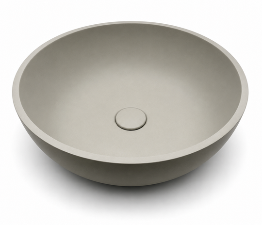 Round concrete vessel sink C0058 in GW color for countertop bathroom vanity projects
