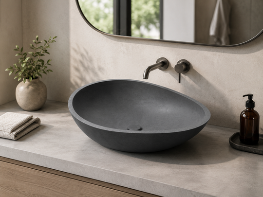 Oval Concrete Vessel Sink C0059