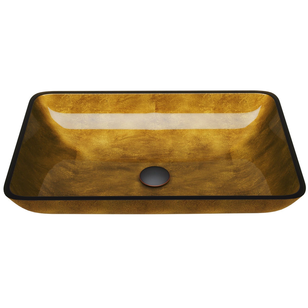 Copper Rectangular Glass Vessel Bathroom Sink GL011 — SANIKB