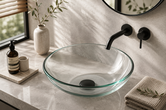 Crystalline Glass Vessel Bathroom Sink GL010 — SANIKB