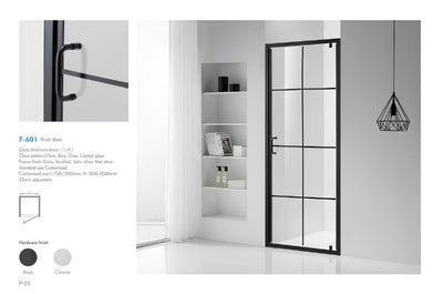 SANIKB F-601 Black Framed Pivot Shower Door