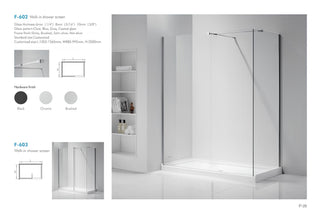 SANIKB F-602 Black Framed Walk-in Shower Screen