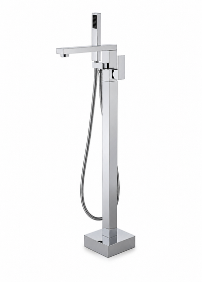Freestanding floor-mounted tub faucet with handheld shower — SANIKB F320004.