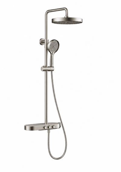 Thermostatic shower faucet system with rain head, handheld shower and temperature control valve — SANIKB F608006.
