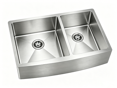 Stainless steel farmhouse apron-front kitchen sink, 33x21 — SANIKB FD3321