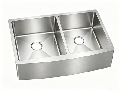 Stainless steel farmhouse apron-front kitchen sink, 30x21 — SANIKB FDR3021