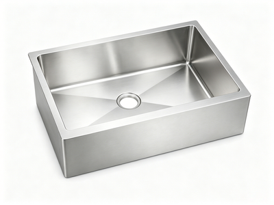 Stainless steel farmhouse apron-front kitchen sink, 33x20 — SANIKB FSR3320
