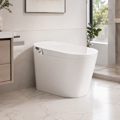 Black tankless smart bidet toilet with heated seat — SANIKB G7