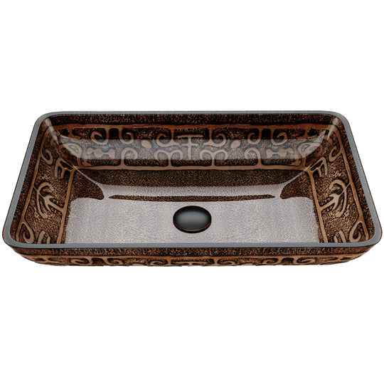 Golden Greek Glass Vessel Bathroom Sink GL012 — SANIKB