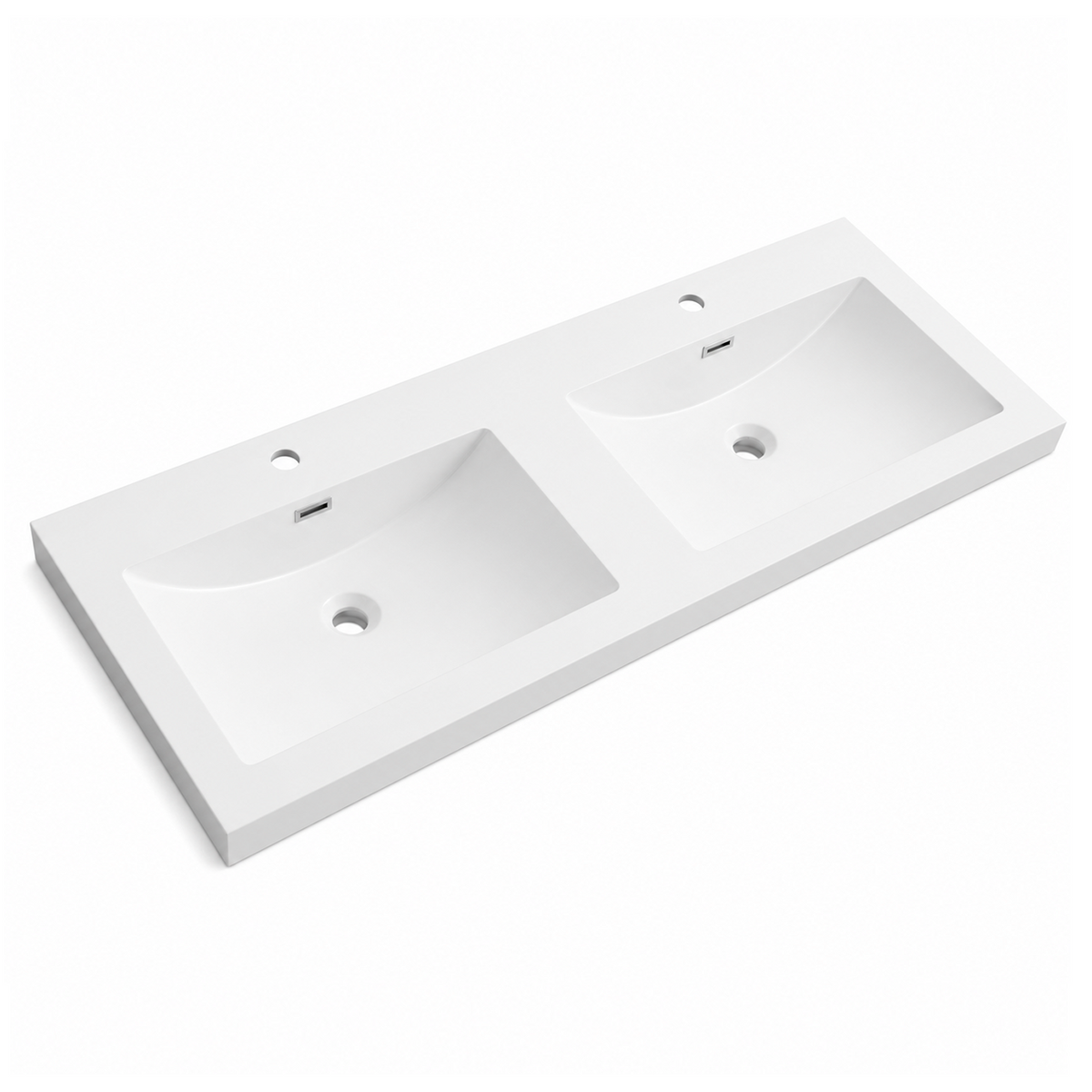 Solid Surface Integrated Countertop Vanity Basin, Single-Hole Rectangular (600-1205mm) RS6033-1205 – 1205 × 480 × 165 mm