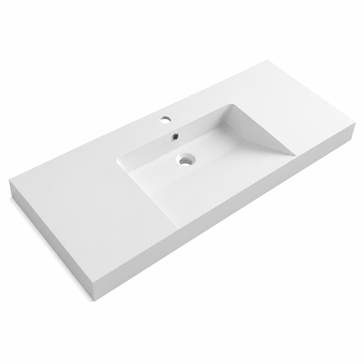 Rectangular Integrated Solid Surface Vanity-Top Basin with Countertop RS6036-1220 – 1220 × 480 × 140 mm