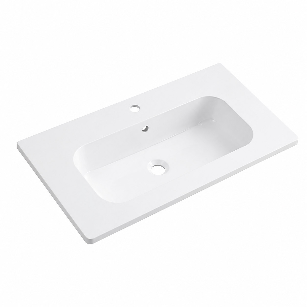 Matte White Solid Surface Integrated Vanity Top Basin, Rectangular RS815-Y – 815 × 472 × 140 mm · Color