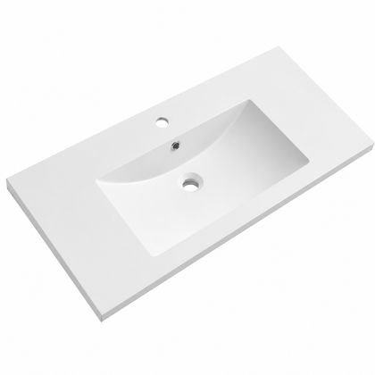 Integrated Solid Surface Vanity-Top Basin, Single Faucet Hole RSA1000-1 – 1000 × 460 × 163 mm · Type 1