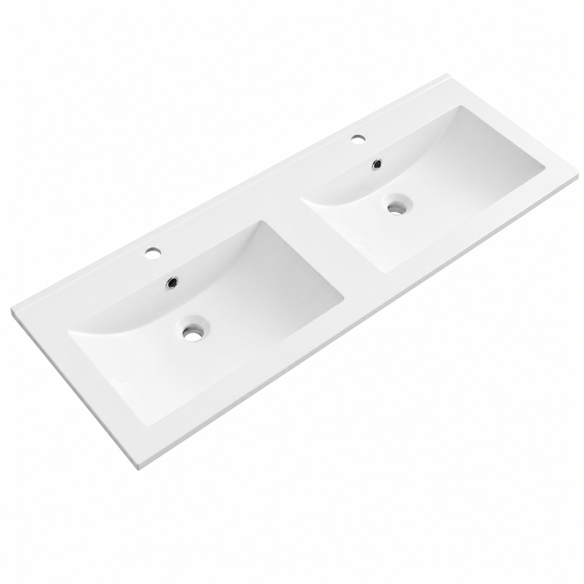 Integrated Solid Surface Vanity-Top Basin, Single Faucet Hole RSA1200D-1 – 1200 × 460 × 163 mm · Double Bowl, Type 1