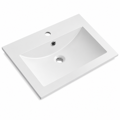 Integrated Solid Surface Vanity-Top Basin, Single Faucet Hole RSA515 – 515 × 410 × 163 mm