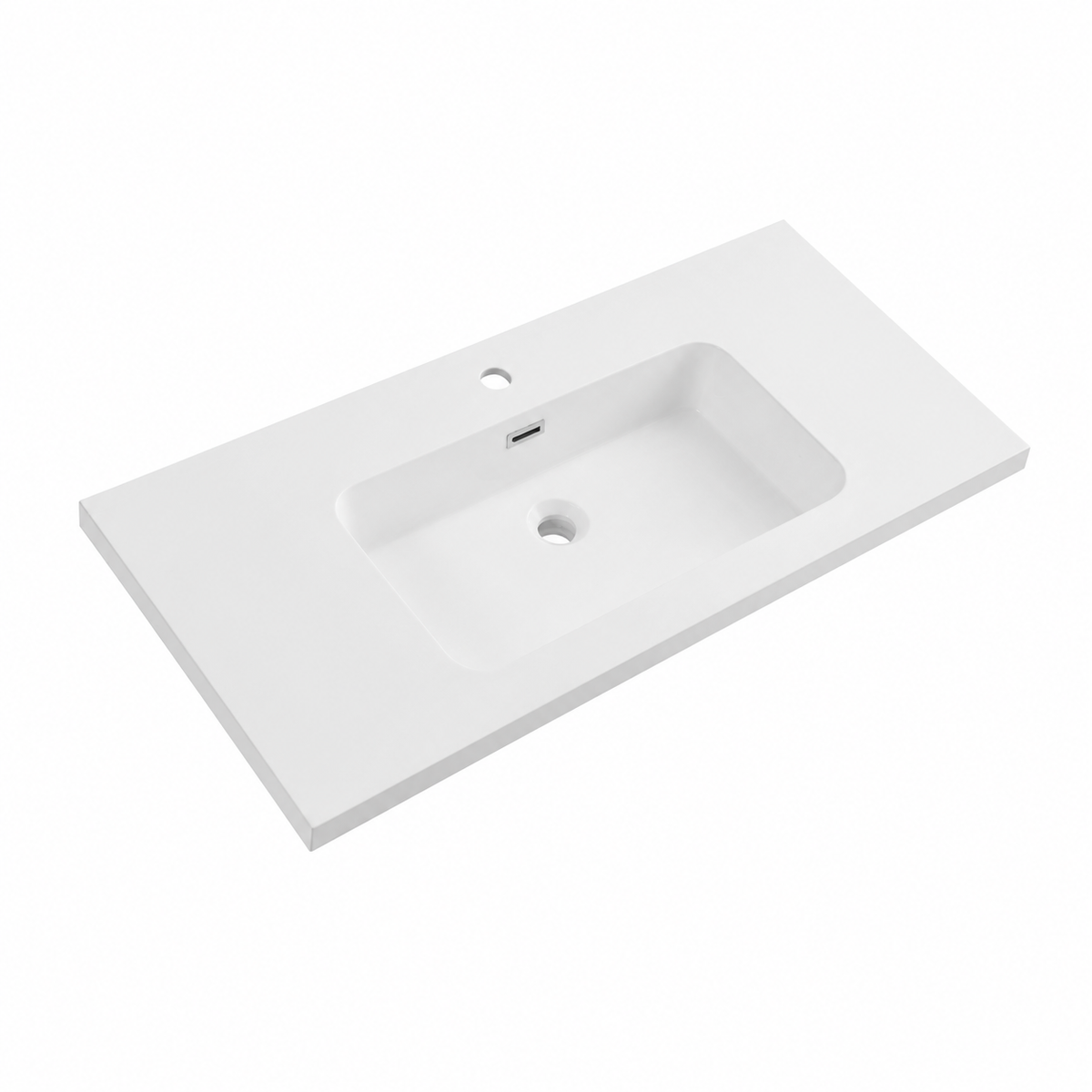 Integral Solid Surface Vanity-Top Basin with Single-Hole Countertop RSB1010-1 – 1010 × 465 × 158 mm · Type 1