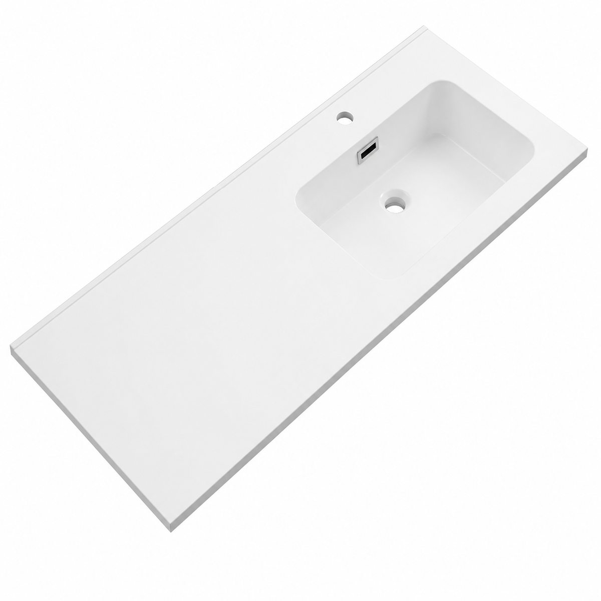 Integral Solid Surface Vanity-Top Basin with Single-Hole Countertop RSB1210R – 1200 × 465 × 158 mm · Right