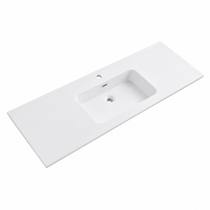 Integral Solid Surface Vanity-Top Basin with Single-Hole Countertop RSB1500 – 1500 × 465 × 158 mm