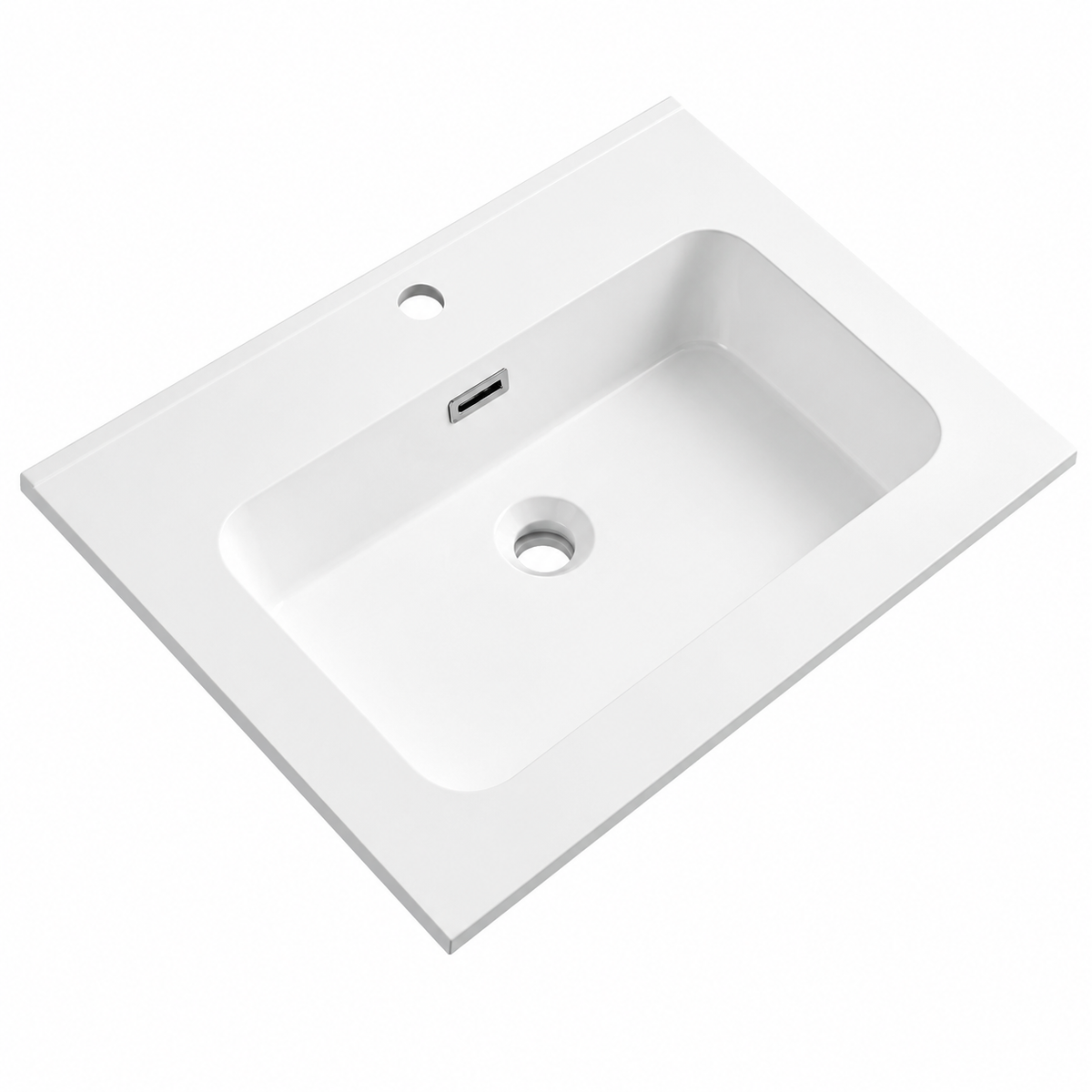Integral Solid Surface Vanity-Top Basin with Single-Hole Countertop RSB610 – 610 × 465 × 158 mm
