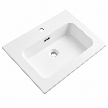 Integral Solid Surface Vanity-Top Basin with Single-Hole Countertop RSB610 – 610 × 465 × 158 mm