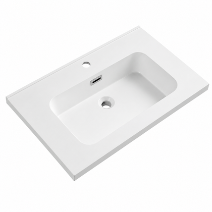 Integral Solid Surface Vanity-Top Basin with Single-Hole Countertop RSB710-1 – 710 × 465 × 158 mm · Type 1