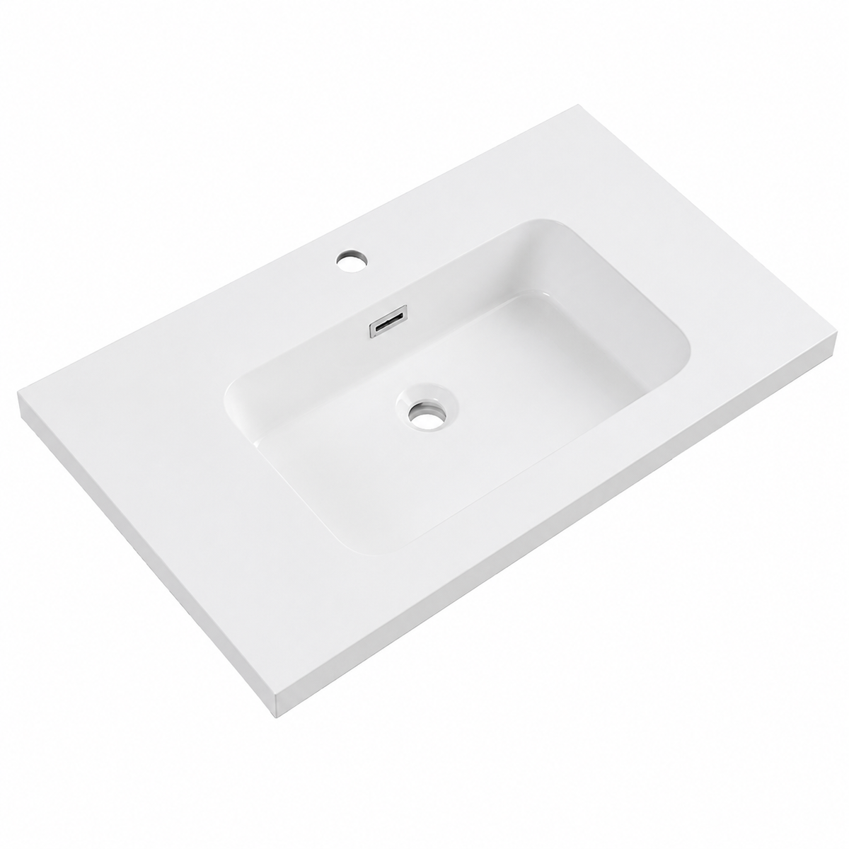 Integral Solid Surface Vanity-Top Basin with Single-Hole Countertop RSB810-1 – 810 × 465 × 158 mm · Type 1