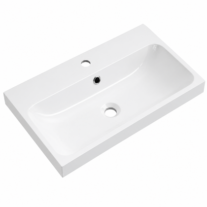Compact Rectangular Solid Surface Vanity-Top Basin with Single Faucet Hole RSC600-1 – 600 × 400 × 145 mm · Type 1