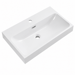 Compact Rectangular Solid Surface Vanity-Top Basin with Single Faucet Hole RSC600 – 600 × 400 × 165 mm