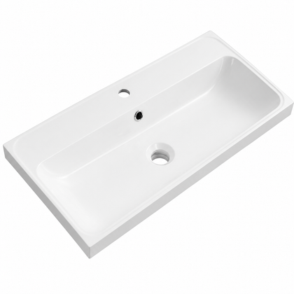Compact Rectangular Solid Surface Vanity-Top Basin with Single Faucet Hole RSC800-1 – 800 × 400 × 145 mm · Type 1